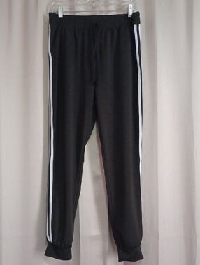 Sheila Rose Black Joggers White Side Stripes Pockets Stretch